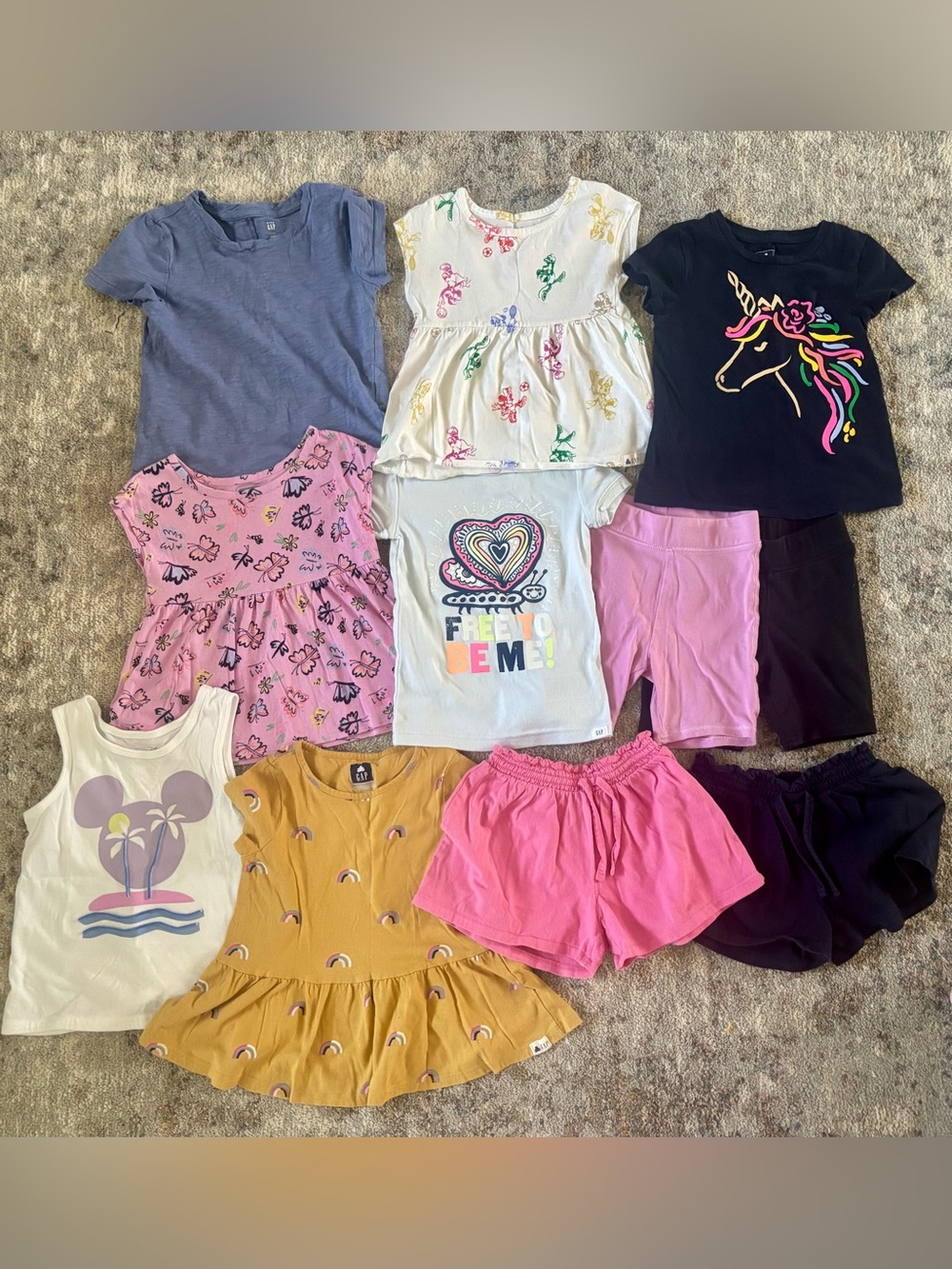 Gap Girls Mixed Tops & Shorts Bundle - Pink, White, Navy girls size 4